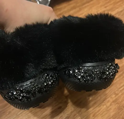 Simone Rocha Crocs X Classic Faux Fur Lined Clog Black Crystal