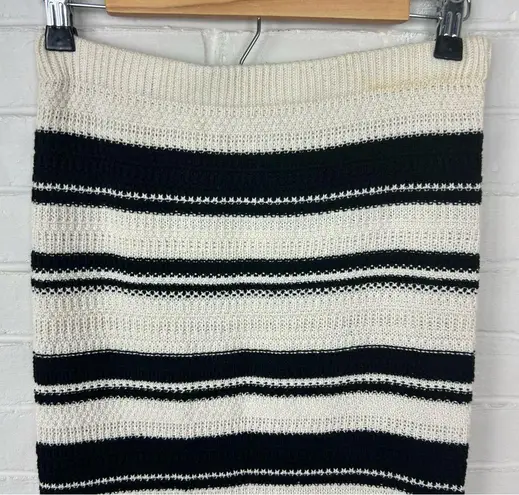 Freshman 1996 Crotchet Striped Knit Midi Skirt Size S Black