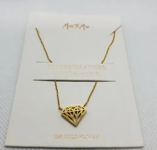 ma*rs Miss To  18K Gold Plated Diamond Shaped Necklace