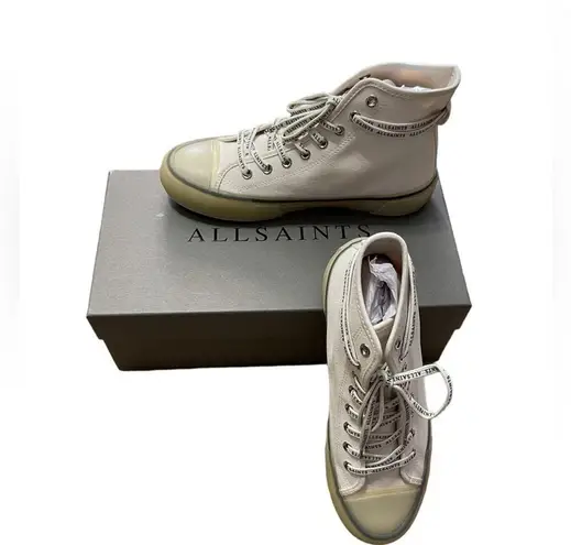 ALLSAINTS Size 9 Women's Jaxal Canvas High Top Sneakers White New In Box NEW