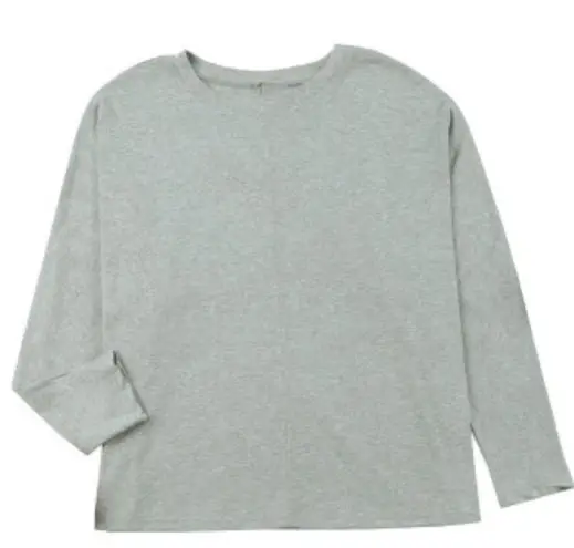 NEW Light Gray Casual Crewneck Pullover Pieced Long Sleeve Top