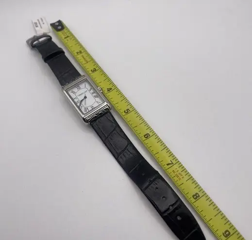 Coldwater Creek Working Watch Black Band / Silver Tone MSRP $59 Croc N Scroll
