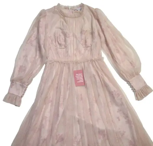 NWT Ivy City Co Last Songbird in Pink Floral Tulle Maxi Dress XS