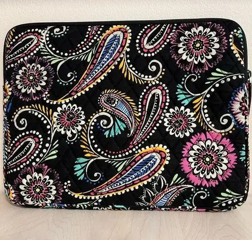 Vera Bradley  IPad Laptop Bag Floral Print on Black EUC Like New