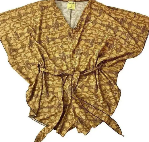 Snake print dolman sleeve romper Ladies OSFM Vneck vacation beach wear essential Brown Size undefined