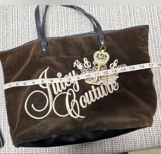 Juicy Couture  velour brown and cream tote large bag Y2K authentic 2002