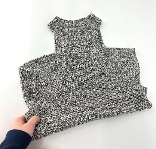 Lovemarks Chunky Knit Halter High Neck Sleeveless Sweater Heather Grey S