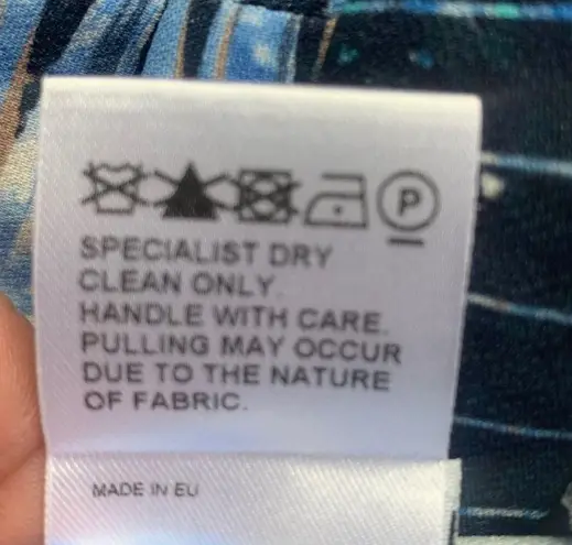 Peter Pilotto Abstract Print Blue Yellow Trousers Sz 4