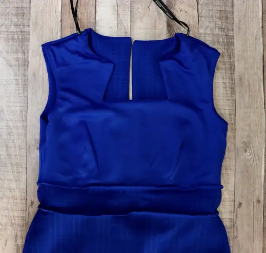 Enfocus Studio NWT s Bodycon Blue Textured Belted Wedding Party Dress sz 6