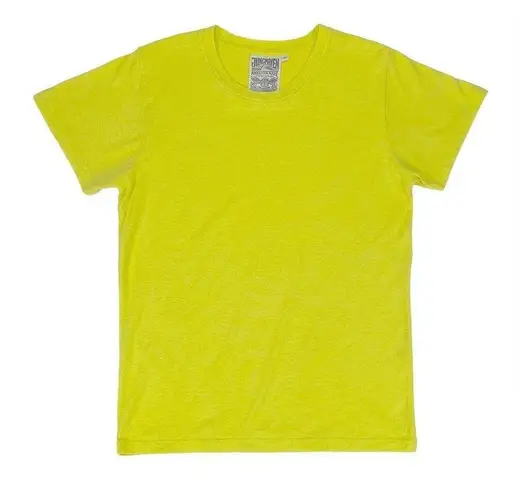 Jungmaven Lorel Limelight Minimalist Boho Hemp Organic Short Sleeve T Shirt Top Yellow