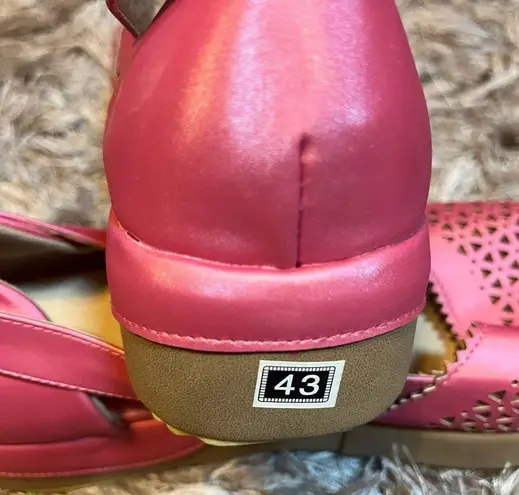 Vibrant Pink Perforated Flats for Everyday Comfort Size 43(approx size 11 US)