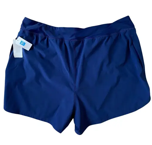NEW LANDS' END Swim Shorts with Built in Brief Navy Blue Size 22W Modest UPF50