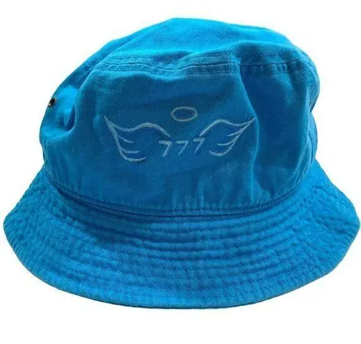 Hand Painted Blue Angel Wings 777 Bucket Hat