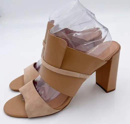 Halston Heritage Zarla Heeled Sandal Combo Slide Mule in Paloma Leather Size 10