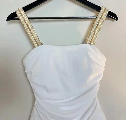 Ramy Brook Myra One-Piece Swimsuit in White/Gold Size Small