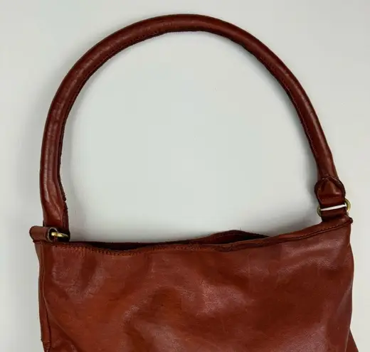 Marta Ponti Leather Woven Hobo Bag Made in Portugal Brown Slouchy