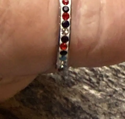 Fashion Ring Multicolor Rhinestone Infinity Band Size 9.25 Stainless Steel 19mm