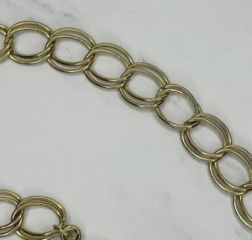 Vintage Tassel Charm Gold Tone Chain Link Statement Belt ✨