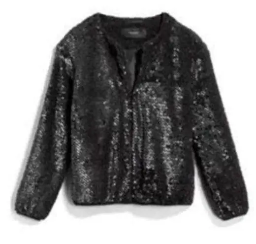 VERO MODA Starlight Jacket Black Sequin Teddy Bomber