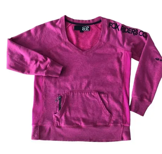 Fox Racing Fox riders co V neck sweater in a pink with black size medium