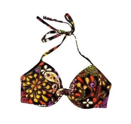 Victoria's Secret Vintage y2k victoria’s secret swim bikini top retro multi pattern underwire 34D