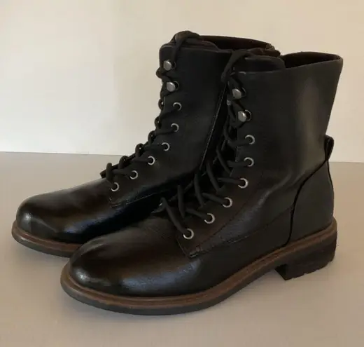 B.O.C Black Combat Boots Women’s Size 7.5M Faux Leather Lace