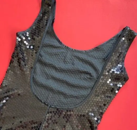 Capezio Solid Black Carpezio Collection Full Sequin Backless Dress