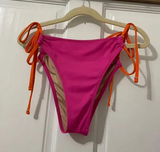 Shade & Shore  pink and orange bikini bottom size medium 