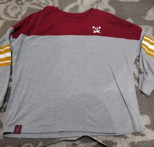 Harry Potter Quidditch Red and Gray Long Sleeve Shirt Size M