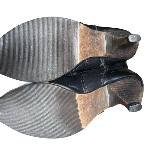 Zodiac Black Leather Heeled Women's Mid Calf Cow Girl Boots size 6.5