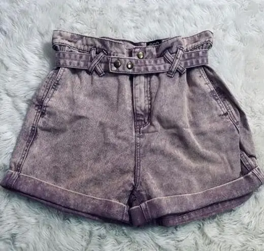 BDG  High-Waist Shorts Urban Outfitters Cora Belted Pink Berry Rose Acid Size 25‎