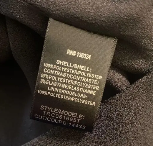 Halston Heritage Round Neck Sleeveless Pleated High Low Midi Dress Black Size 4