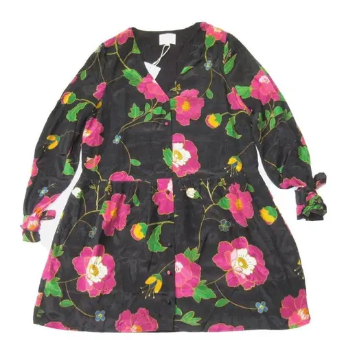 Sézane NWT  Sezane Paige in Japanese Printed Flowers Silk Mini Dress 36 / US 4