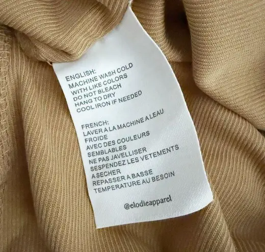 Elodie x NORDSTROM | NWT Ribbed Bodysuit Camel Snap Closure High Neck | Medium