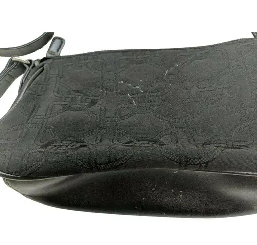 Small Black Acetate Handbag Adjustable Strap Zippered Inside/ Snap Front Pocket