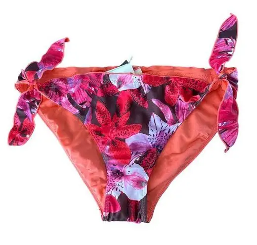 NWT Leilani Cali Pant Floral tropical Bikini bottom quicksilver size 12 Orange