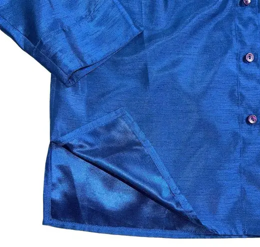 Vintage Da Rue Womens Shirt Jacket Button Down Blue Collared Size 16
