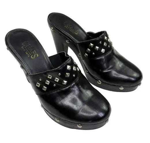 Y2k Chaps Chunky Clogs with Studded Detail Size 8.5 Black