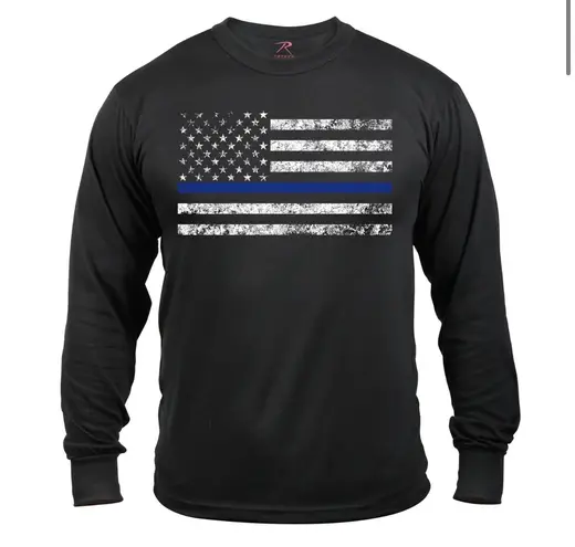 Rothco. Long Sleeve Thin Blue Line T-Shirt