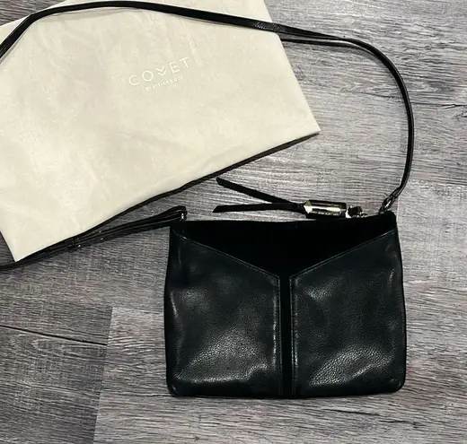 Stella & Dot COVET Highline leather suede mini crossbody purse black EUC ($159)