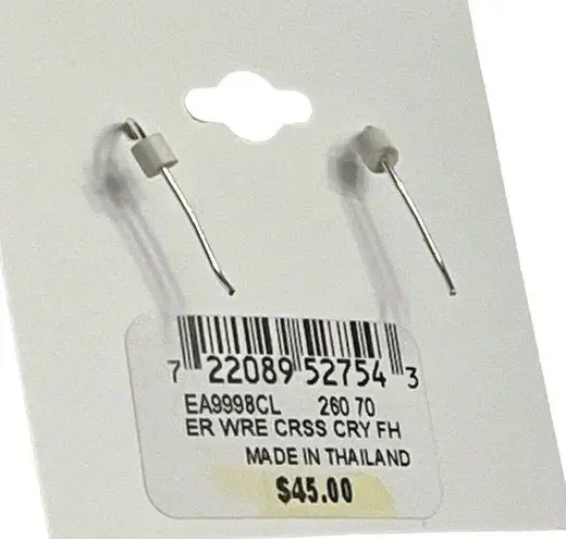 Giani Bernini NEW Crystal OPEN CROSS DROP EARRINGS 1.25" Sterling Silver Dangle