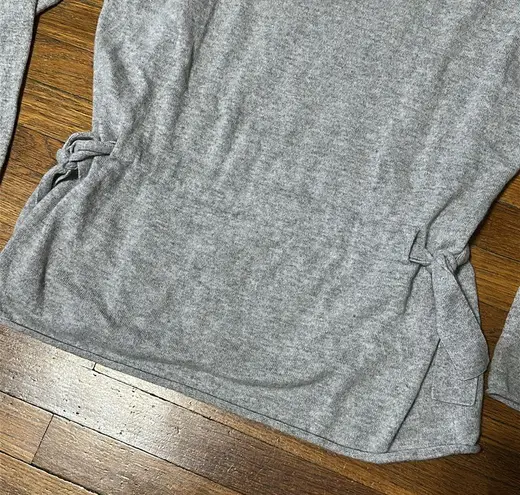 Stefanel 100% Cashmere Side Tie Sweater, Relaxed Fit, Sz Medium Gray