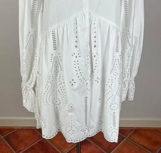 The Kooples Short White Dress with Broderie Angelaise