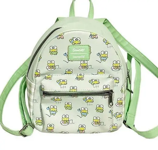 Lounge Fly  Green Sanrio Hello Kitty Keroppi Plaid Mini Backpack Exclusive