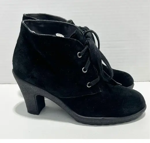 Aerosoles Ruffalo Wing Lace Up Suede Leather Heeled Heelrest Ankle Boots Black 6