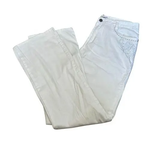 White Pants Silver Sequin Detail Diverso Jeans Y2K 2000s Women’s Size Large 12!
