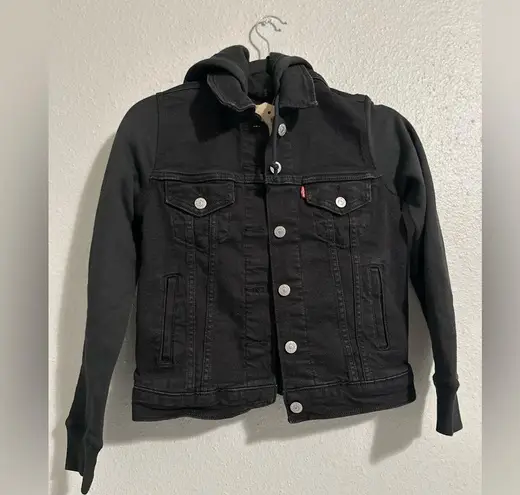 New with tags Levi HYBRID ORIGINAL TRUCKER JACKET Black Size XS