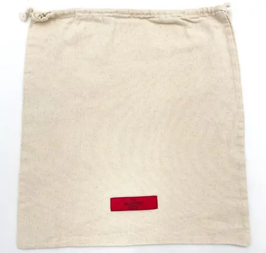 Valentino Garavani Valentino Dust Cover Bag Cream Off-White Red Tag Drawstring Closure 13.5"x14.5"