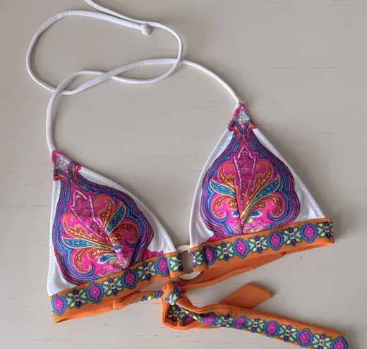 Victoria's Secret Y2k Victoria’s secret bohemian multicolor printed triangle padded bikini top