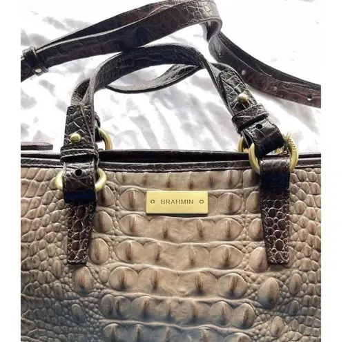 Brahmin Mercury Crescent Textured Leather Medium Asher Satchel Bag Purse